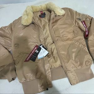 ALPHA INDUSTRIES bomber jacket w/ removable collar